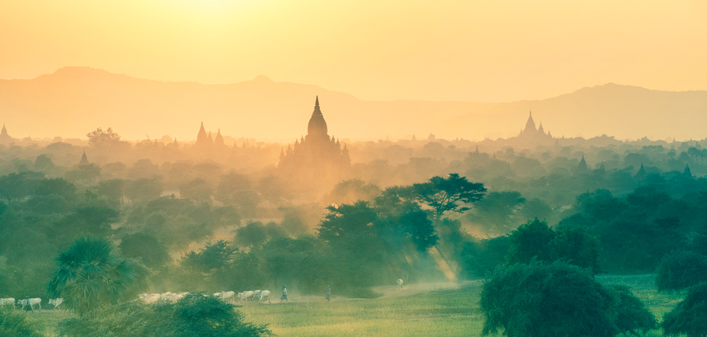 Баган на закате, Мьянма