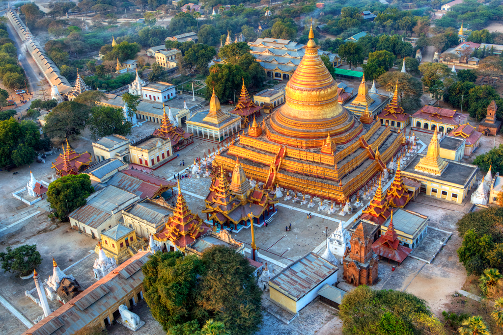 Вид на Баган с воздушного шара, Мьянма